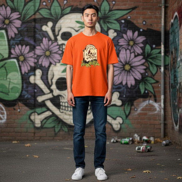 Cannabox New orange Stoned to the Bones graphic tee Unisex size S - Picture 9 of 9